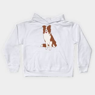 Brown border collie dog Kids Hoodie